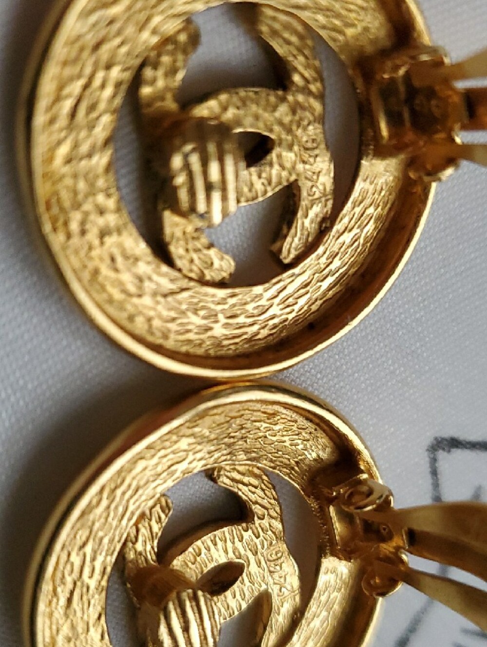CHANEL Gold CC Button Earrings - Picture 9 of 14